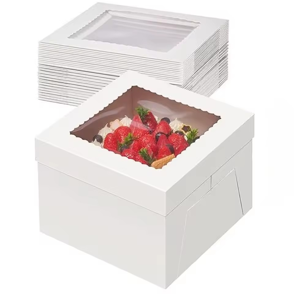 Wedding Cake Supply - 5 Stück Kuchenboxen, weiße Kuchenbox mit