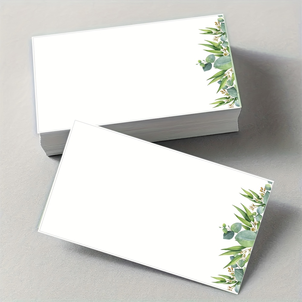 Wedding Supply Company - 50 Stück grüne Blanko-Nachrichtenkarten mit Blumenmuster,
