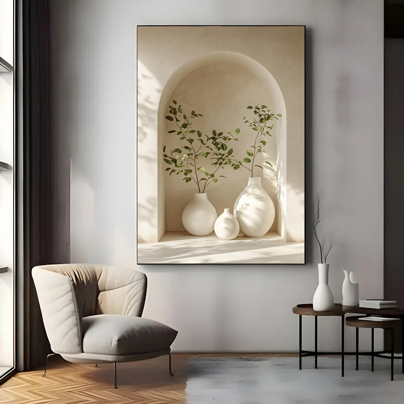 Centerpiece Vase Tall - Großer rahmenloser Leinwanddruck mit modernem Vasen-