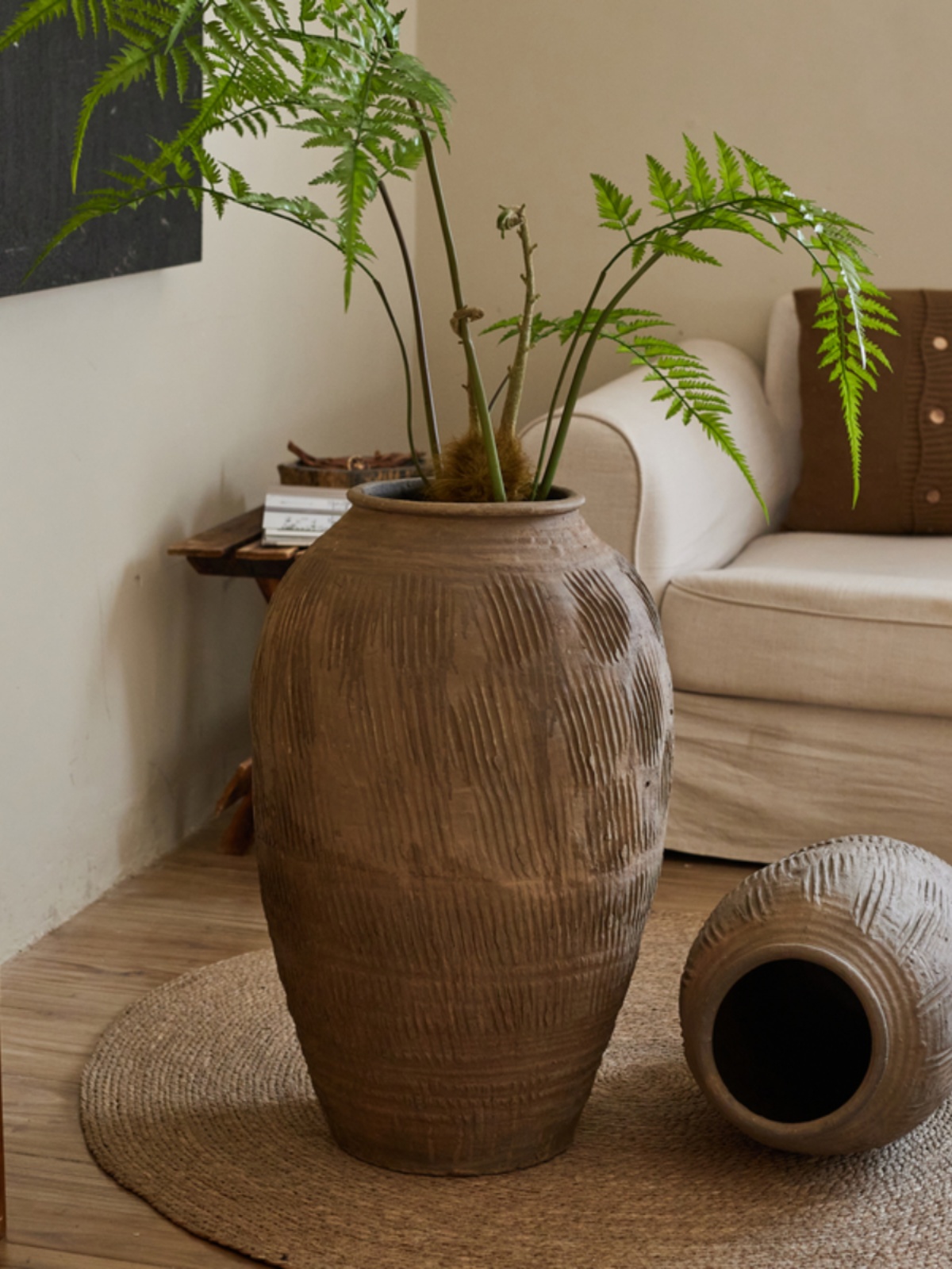 Centerpiece Vase Tall - Retro Vintage Große Terrakotta-Blumenvase im Zen-Stil,