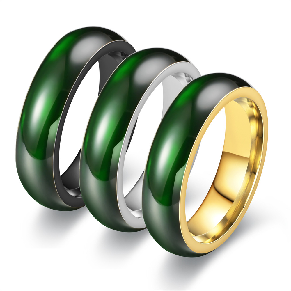 Wedding Zone - Mode Vintage künstliche grüne Jade Edelstahl