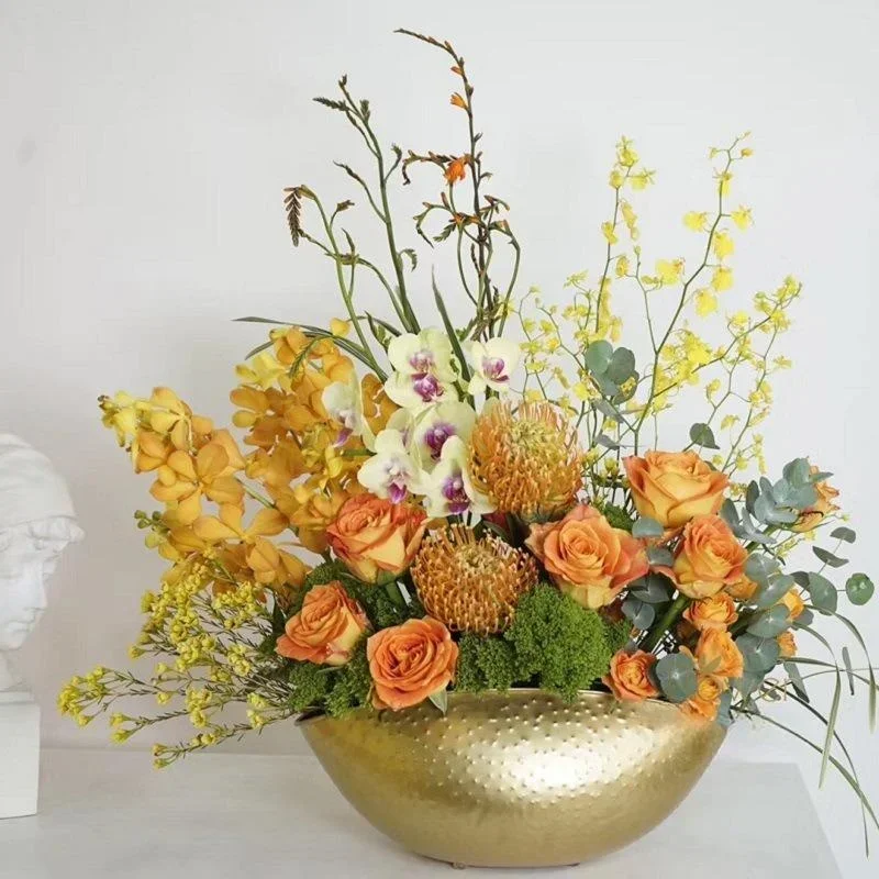 Centerpiece Vase Tall - Neue große goldene Schüssel Topf Vase