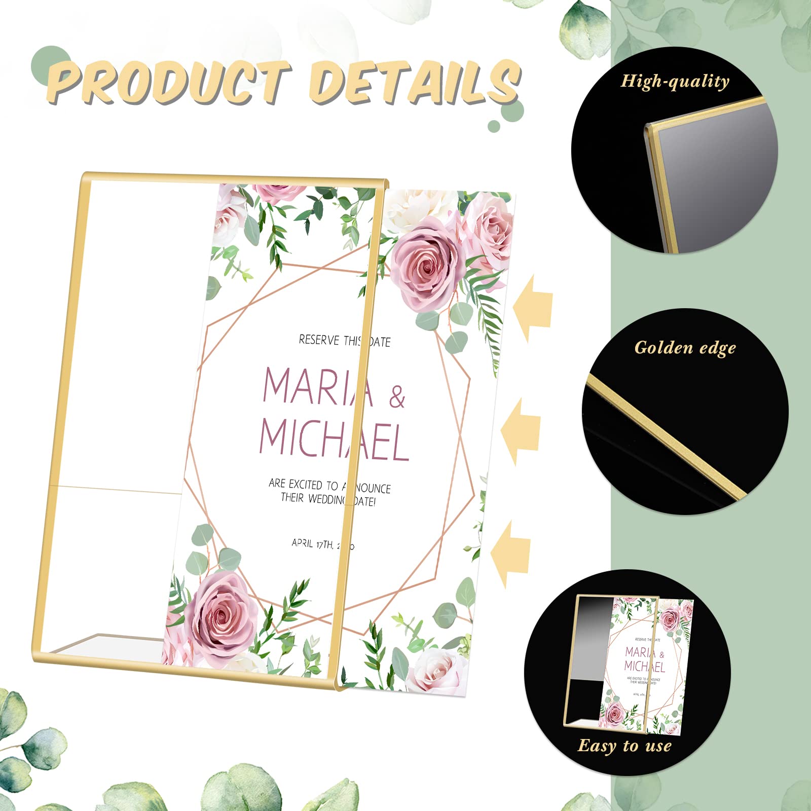 Gold rahmen Acryl Zeichen halt – Table Number Gold Bewertung und Preis