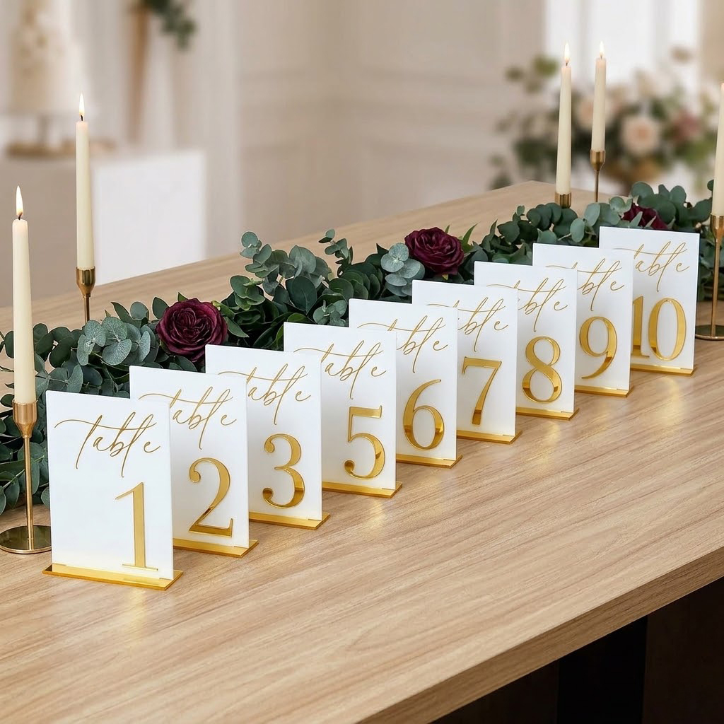 Hochzeitstischnummern 1-10 mit – Table Number Gold Bewertung und Preis