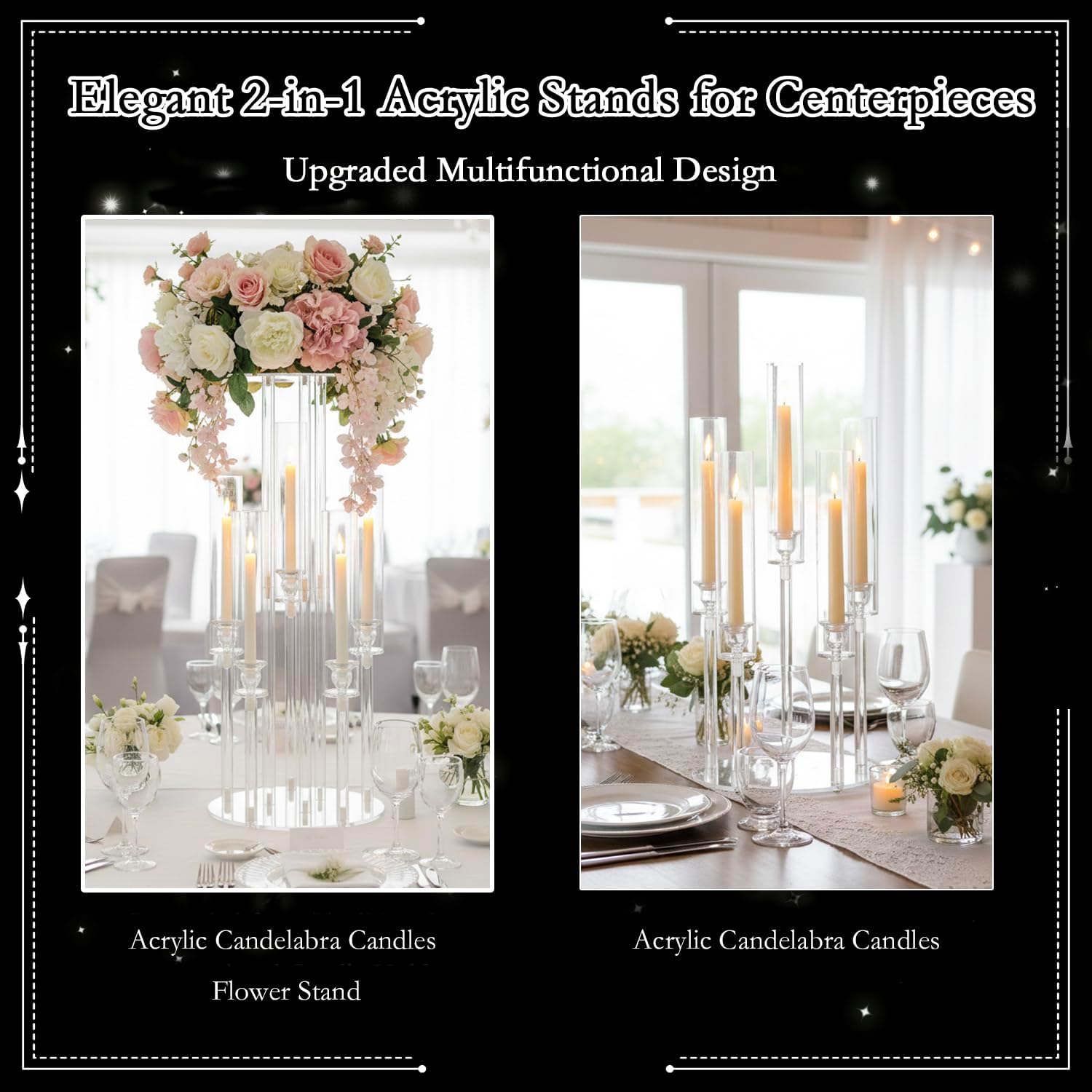 Klarer 5-armiger Acryl-Kerzenl – Centerpiece Vase Tall Bewertung und Preis