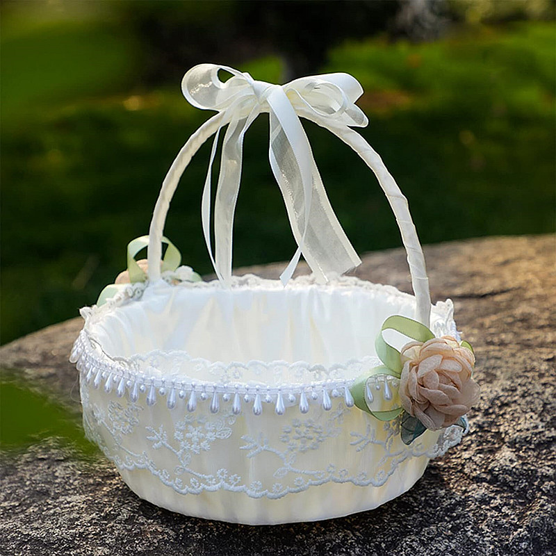 Blumenmädchen-Korb, romantisch – Flower Girl Basket Bewertung und Preis