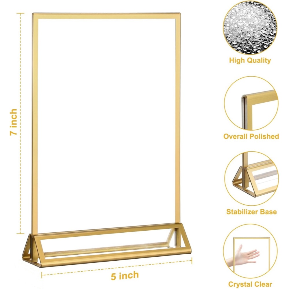 6er-Pack 5x7 Klare Acryl-Schil – Table Number Gold Bewertung und Preis
