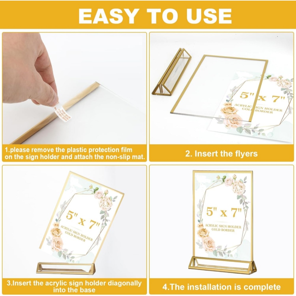6er-Pack 5x7 Klare Acryl-Schil – Table Number Gold Bewertung und Preis