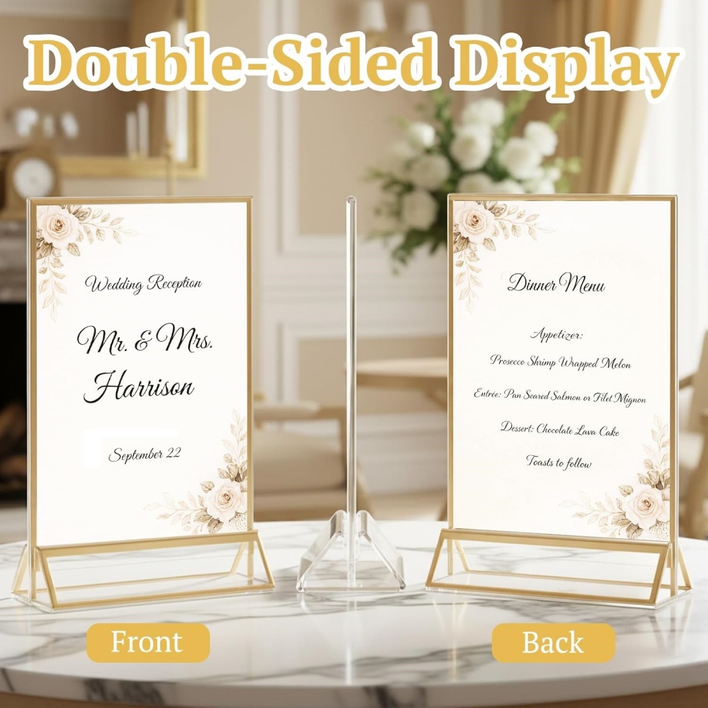 6er-Pack 5x7 Klare Acryl-Schil – Table Number Gold Bewertung und Preis
