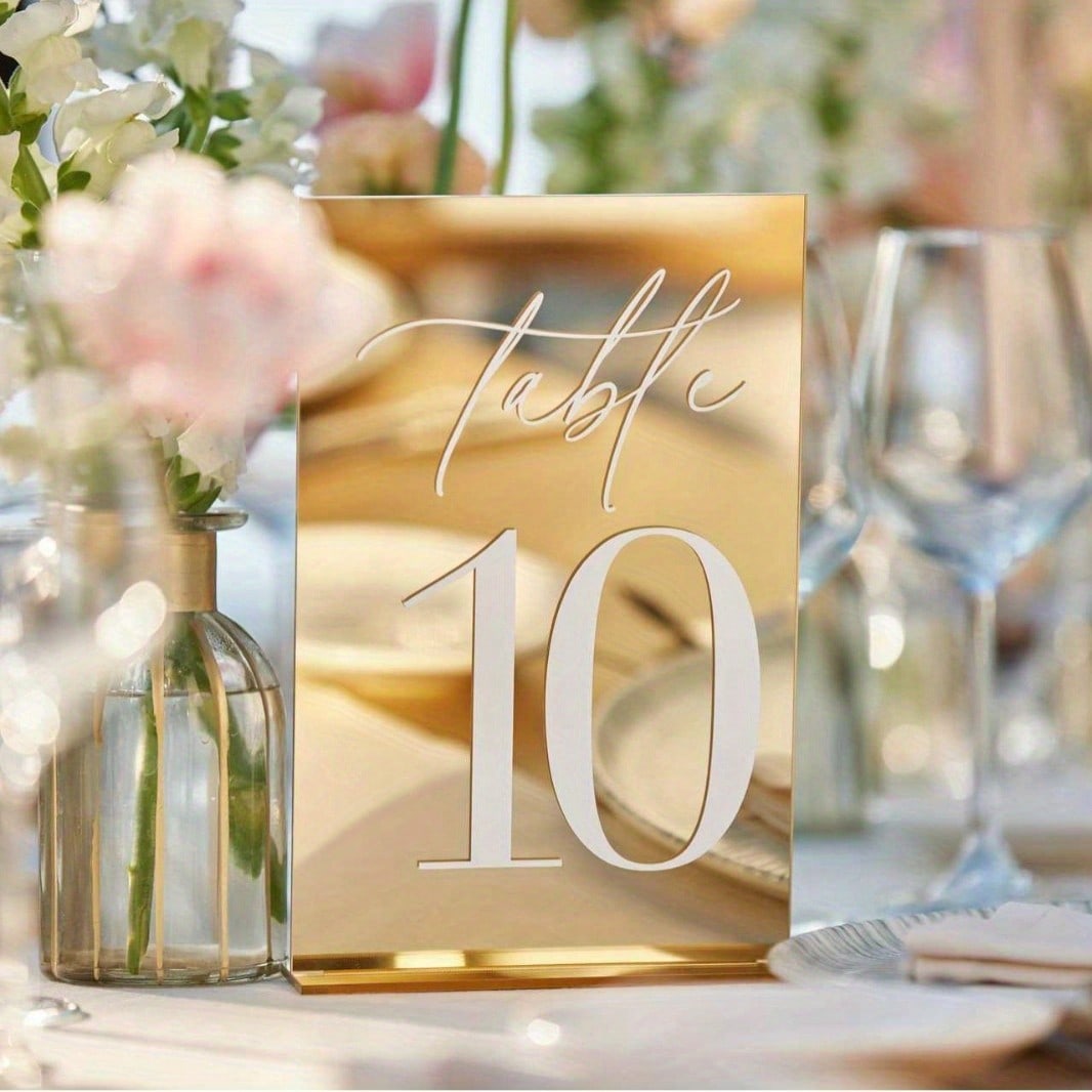 Goldene Acryl-Spiegel-Tischnum – Table Number Gold Bewertung und Preis