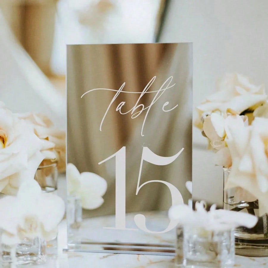 Goldene Acryl-Spiegel-Tischnum – Table Number Gold Bewertung und Preis