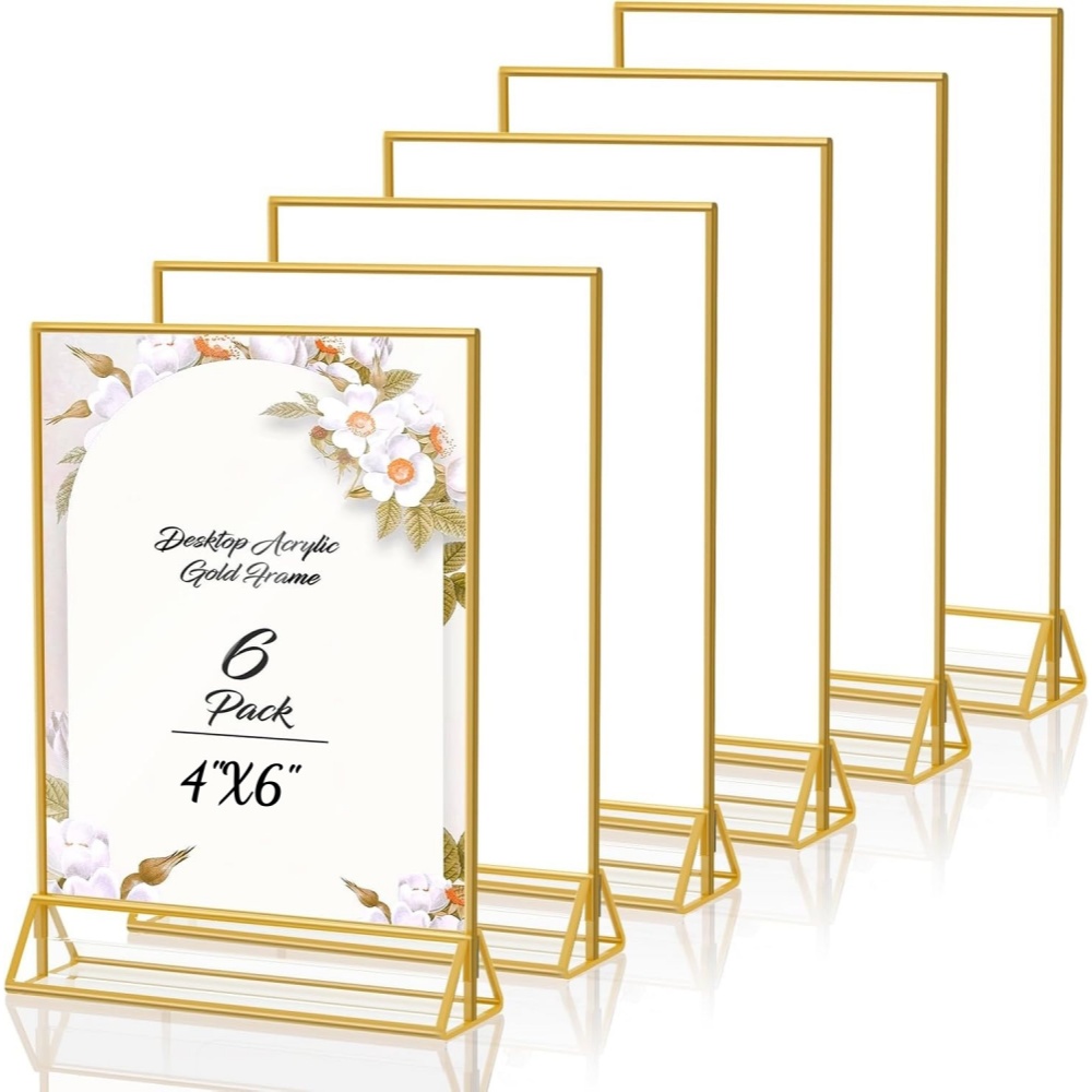 6er-Pack Gold 4x6 Acryl-Bilder – Table Number Gold Bewertung und Preis